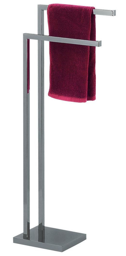 online Freistehender Handtuchhalter 2 Arme 22 x 18 x 91 cm aus verchromtem Fadi-Stahl