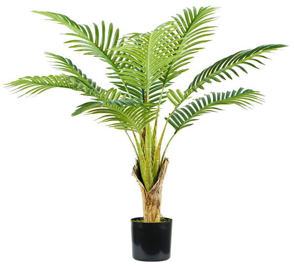 sconto Kunstpflanze Areca-Palme H90 cm mit grünem Topf