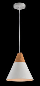 Lampada pendente Pendant in Metallo e Legno Bicones Bianco-2