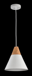 Lampada pendente Pendant in Metallo e Legno Bicones Bianco-3
