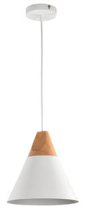 Lampada pendente Pendant in Metallo e Legno Bicones Bianco-4