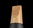 Lampada pendente Pendant in Metallo e Legno Bicones Grigio-5