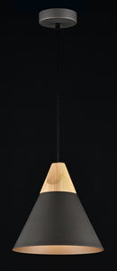 Lampada pendente Pendant in Metallo e Legno Bicones Nero-2