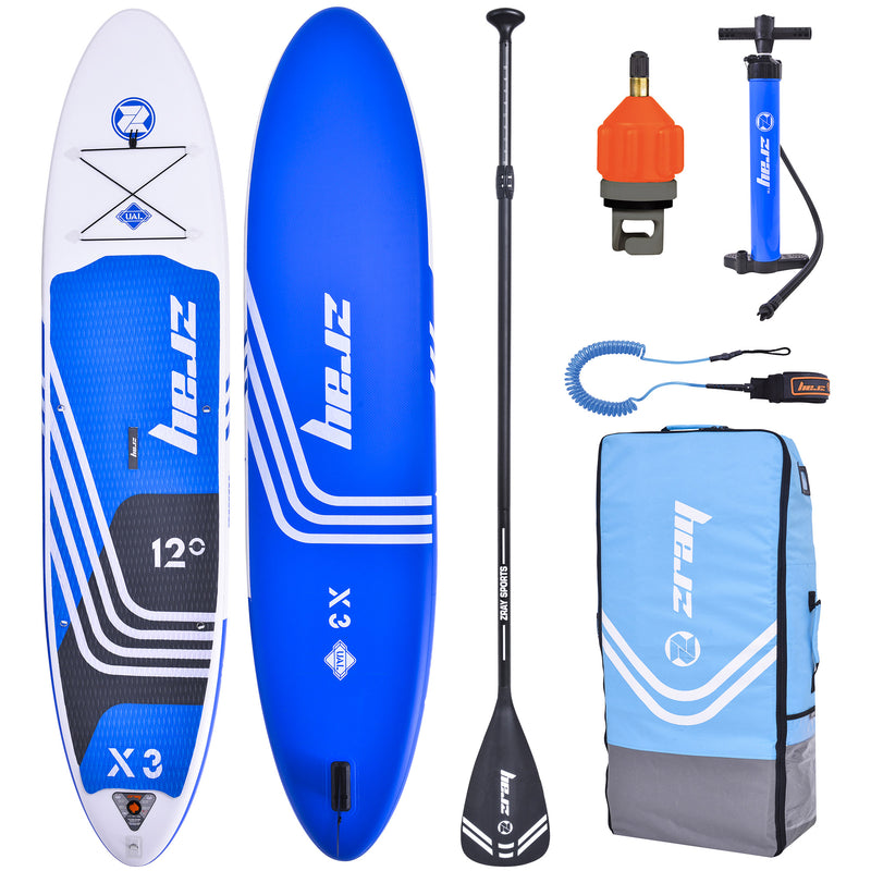 SUP Tavola Stand Up Paddle Gonfiabile 365x81x15 cm Kayak ZRAY X-Rider 12-1