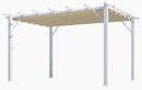 Pergola da Giardino 4x3x2,3 m in Alluminio Bianco con Telo di Copertura 140g/mq Ecrù-1