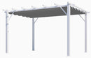 Pergola da Giardino 4x3x2,3 m in Alluminio Bianco con Telo di Copertura 140g/mq Grigio-1