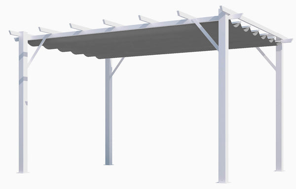 Pergola da Giardino 4x3x2,3 m in Alluminio Bianco con Telo di Copertura 140g/mq Grigio online