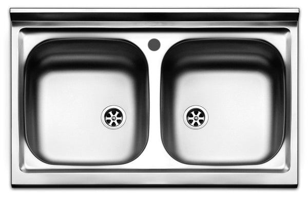 Küchenspüle 2 Becken 80x50 cm aus Apell Pisa Edelstahl online