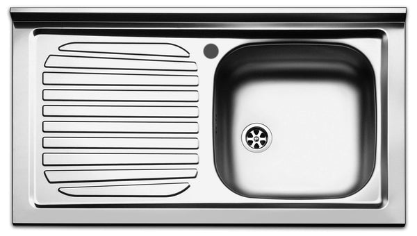 Küchenspüle 1 Becken 90x50 cm in Apell Pisa Edelstahl Abtropffläche links online