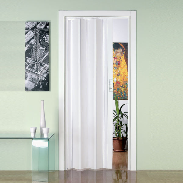 Innen-Falttür 88,5 x 214 cm aus pastellweißem Saba-Jasmin-PVC prezzo