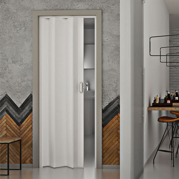online Falttür für den Innenbereich 83 x 214 cm aus pastellweißem PVC Saba Dalia