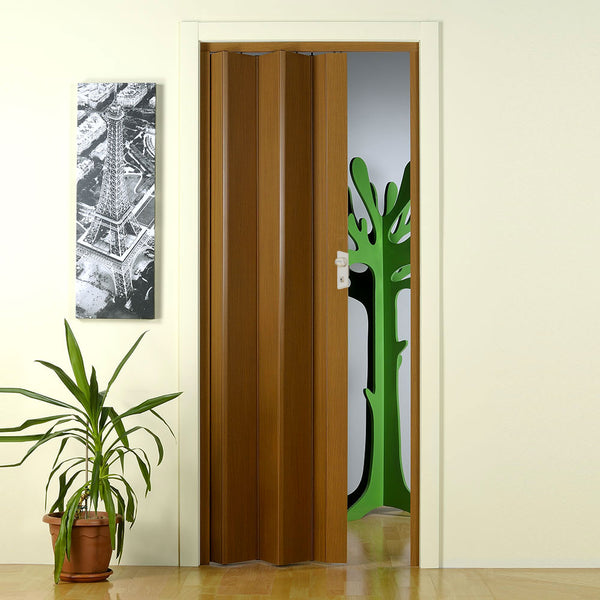 Indoor-Falttür 83x214 cm aus PVC Saba Iris Dark Wood acquista