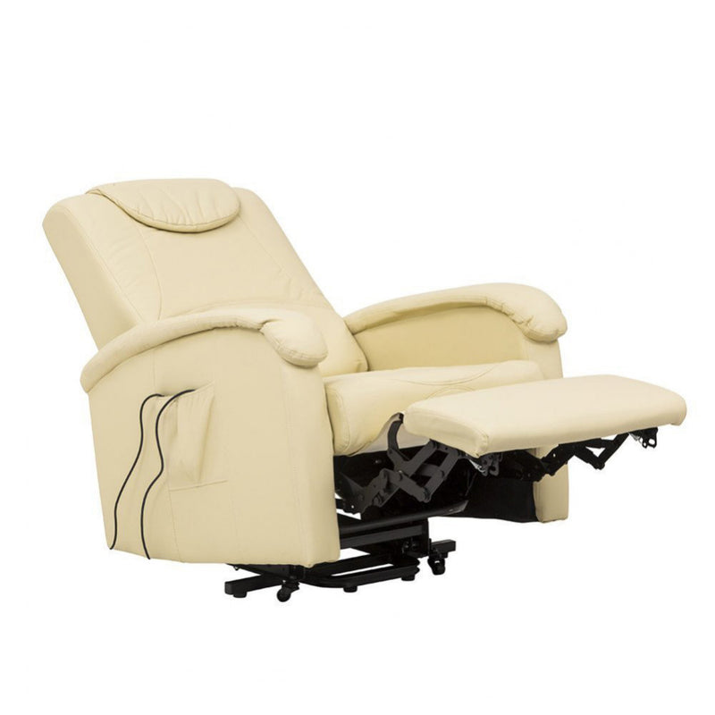 Poltrona Relax Elettrica Reclinabile 72x95/182x106/145 h cm in Similpelle Beige-2