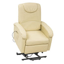 Poltrona Relax Elettrica Reclinabile 72x95/182x106/145 h cm in Similpelle Beige-3