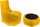 Puff Sessel und Couchtisch aus Pomodone Yellow Acryl