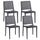 Satz von 4 stapelbaren Stühlen 81 x 46 x 56 cm aus Polypropylen und Fiberglas Porto Anthrazit