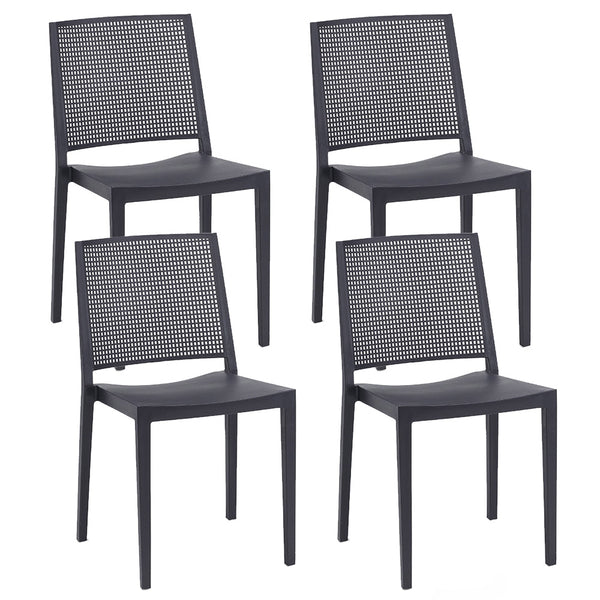 Satz von 4 stapelbaren Stühlen 81 x 46 x 56 cm aus Polypropylen und Fiberglas Porto Anthrazit prezzo
