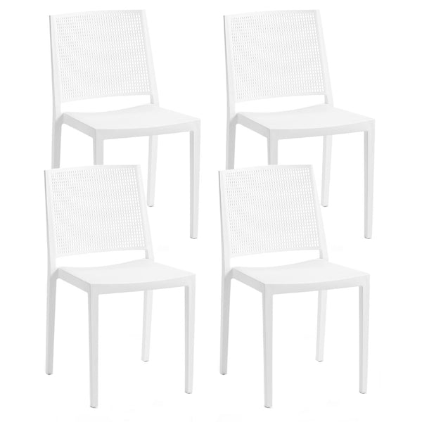 online Set mit 4 stapelbaren Stühlen 81 x 46 x 56 cm aus Polypropylen und Fiberglas Porto Bianco
