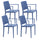 Set mit 4 stapelbaren Stühlen 81 x 57 x 56 cm mit Armlehnen aus Polypropylen und Portzuckerpapier aus Glasfaser