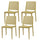 Set mit 4 stapelbaren Stühlen 81 x 46 x 56 cm aus Polypropylen und Fiberglas Porto Senf