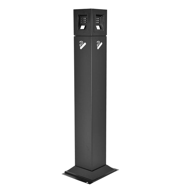 acquista Säulenaschenbecher 30,5 x 106,3 x 24,7 cm aus mattschwarzem Metall 3 l für drinnen und draußen