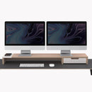 Supporto per Doppio Monitor da Scrivania 100x20x9 cm con Entrata USB e Base di Ricarica Wireless-1