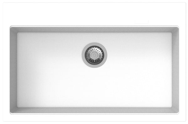 sconto Küchenspüle 1 Schüssel 78x51 cm aus Apell Pietra Plus White Acryl