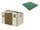 Boden für Gartenbox 325 x 240 x 233 cm aus grünem Kunststoff