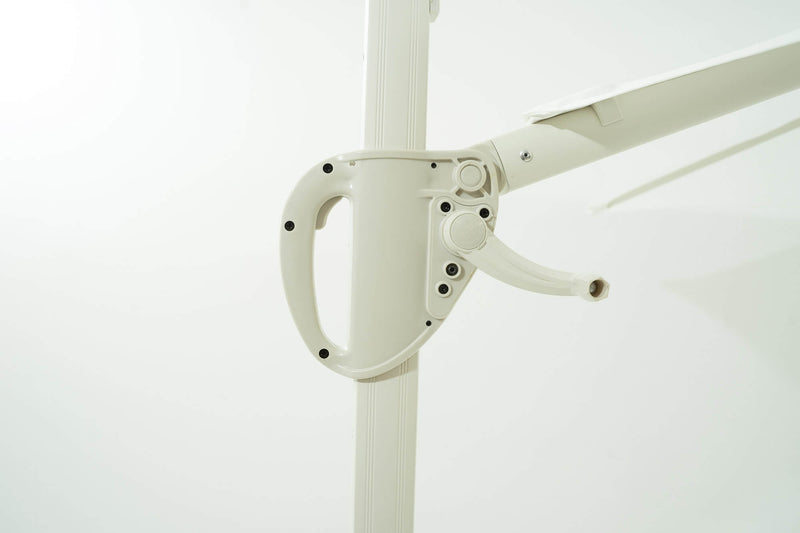 Ombrellone Decentrato da Giardino in Alluminio Ø3m Bianco-5