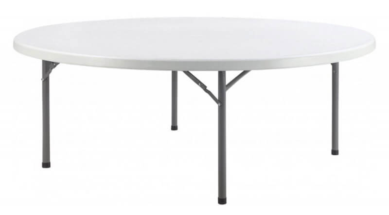 Tavolo Catering Rotondo Pieghevole Ø150x74 cm Bianco-1