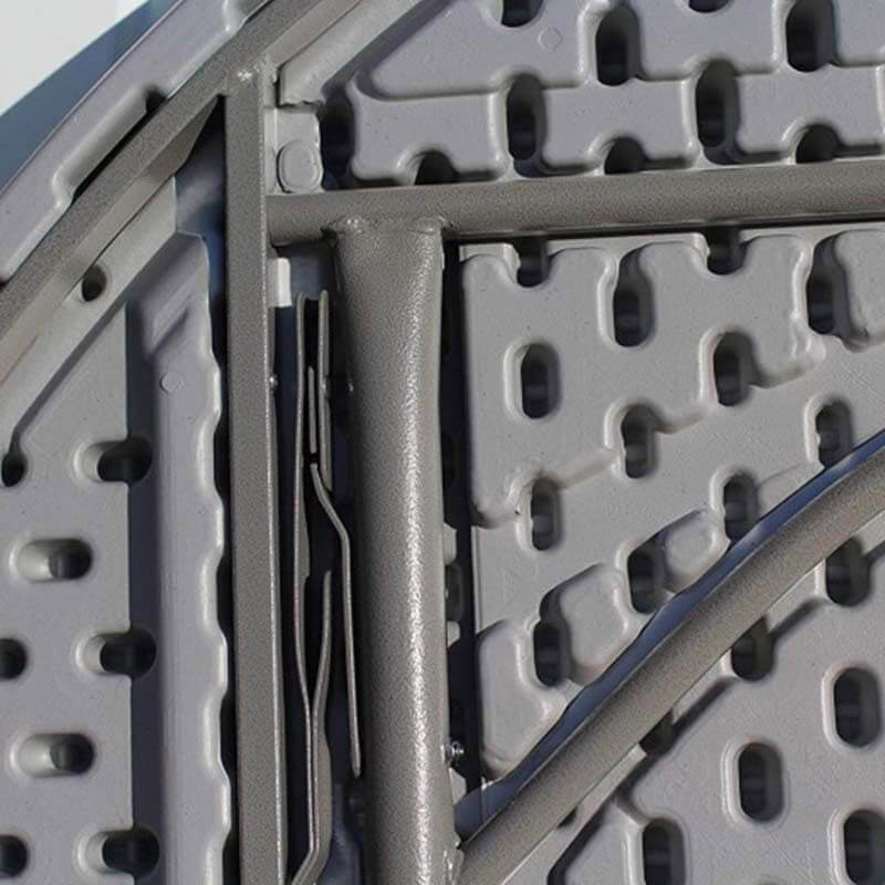 Tavolo Catering Rotondo Pieghevole Ø150x74 cm Bianco-4