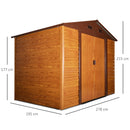 Casetta Box da Giardino 278x195x215 cm Porta Utensili in Acciaio Marrone-3