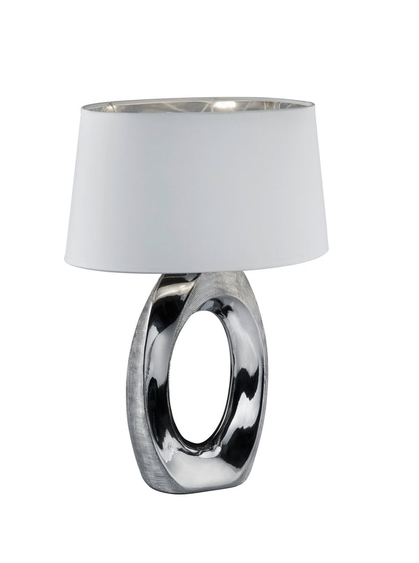 online Innentischlampe E27 aus silberner Keramik