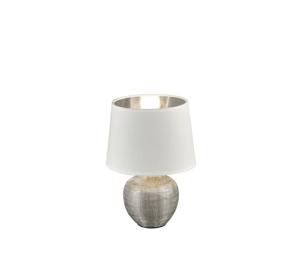 Innentischlampe E14 aus silberner Keramik sconto