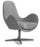 Gepolsterter Sessel 72 x 68 x 85 cm aus Kunstleder mit hellgrauem Drehgestell