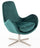 Gepolsterter Sessel 72x68x85 cm in Samt mit Drehfuß in Petrolgrün