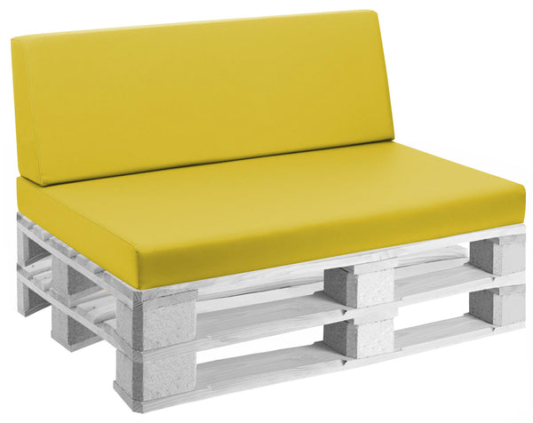 Kissen für Paletten 120x80 cm Sitz und Rückenlehne aus Kunstleder Mariotti Reforma Gelb online