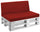 Kissen für Paletten 120x80 cm Sitz und Rückenlehne aus Kunstleder Mariotti Reforma Red