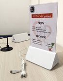 Porta Menu da Tavolo con Presa USB Ricarica Smartphone Rombo Bianco-2