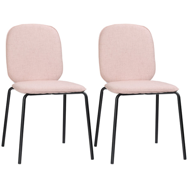 sconto Set aus 2 gepolsterten Stühlen 50 x 56 x 83 cm in Stoff und rosafarbenem Stahl