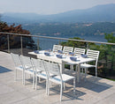 Tavolo da Giardino Allungabile 106/212x75x75 cm in Alluminio Vorghini Capannori Bianco-2