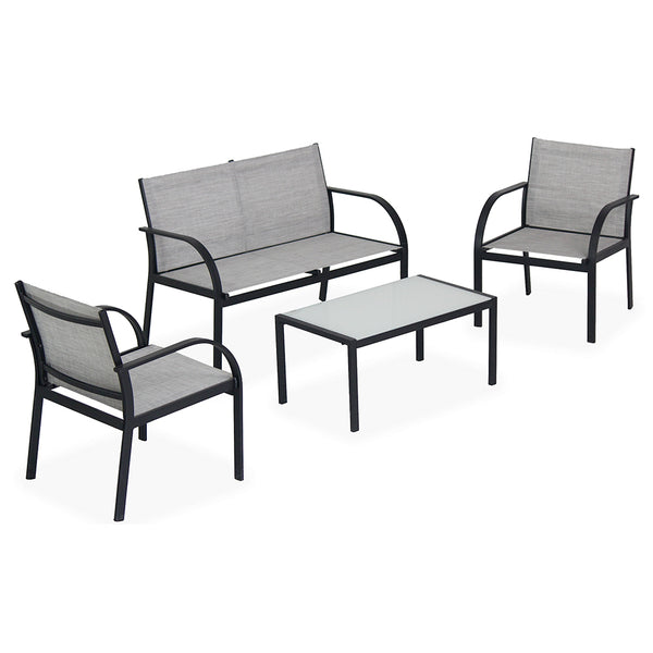 Gartengarnitur Tisch 2 Sessel und Sofa aus Ranieri Ankara Black Iron acquista