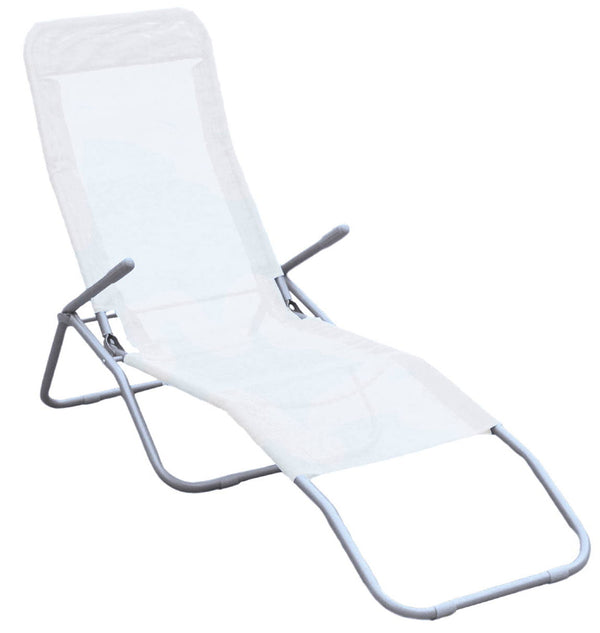 Klappbarer Liegestuhl aus weißem Ranieri Formentera Textilene Fabric Steel prezzo