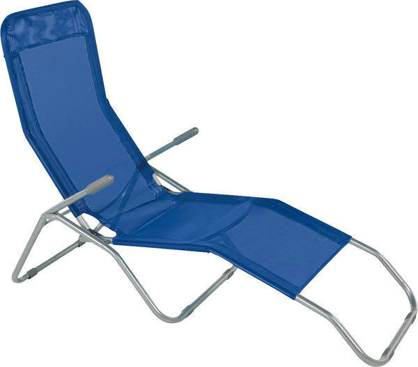 acquista Klappbarer Liegestuhl aus Stahl Ranieri Formentera Blue Textilene Fabric