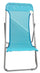 Klappbarer Liegestuhl aus Stahl und hellblauem Textilene