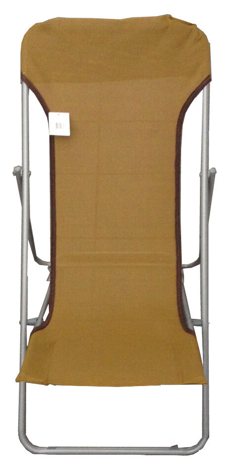 sconto Klappbarer Liegestuhl aus Stahl und beigem Textilene