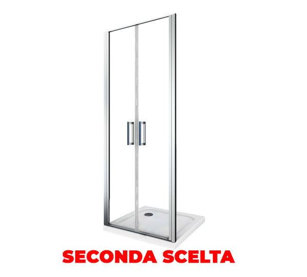 online Porta Parete Doccia 85 cm 2 Ante Battenti in Cristallo 6mm H190 Saloon Seconda Scelta