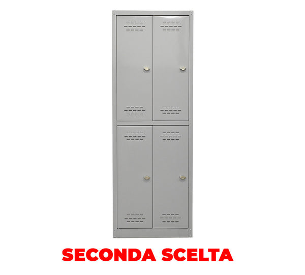 Armadio Spogliatoio 4 Ante 60x40x167 cm in Metallo Verniciato Grigio Chiaro Seconda Scelta online