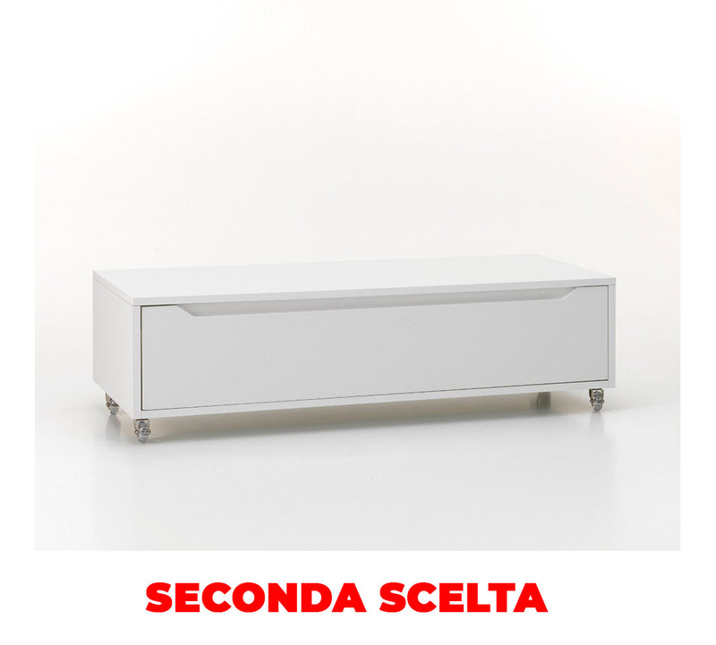 Cassettiera con Ruote 1 Cassetto 120x45x32 cm in Legno TFT Belsk Bianco Opaco Seconda Scelta-1