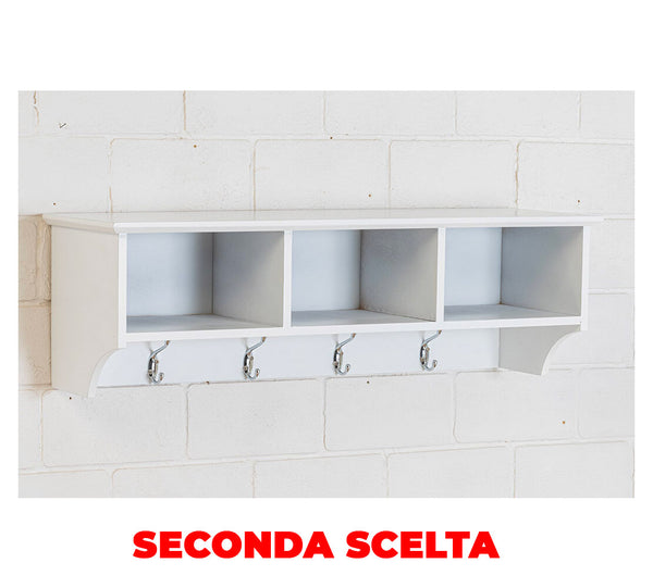 Mensola Appendiabiti in Legno 79x25x25 cm Cortina Bianco Seconda Scelta sconto